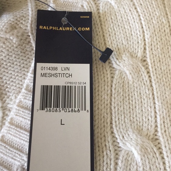 SOLD!!! NWT$185 Polo Ralph Lauren Silk Sweater L - Picture 8 of 9